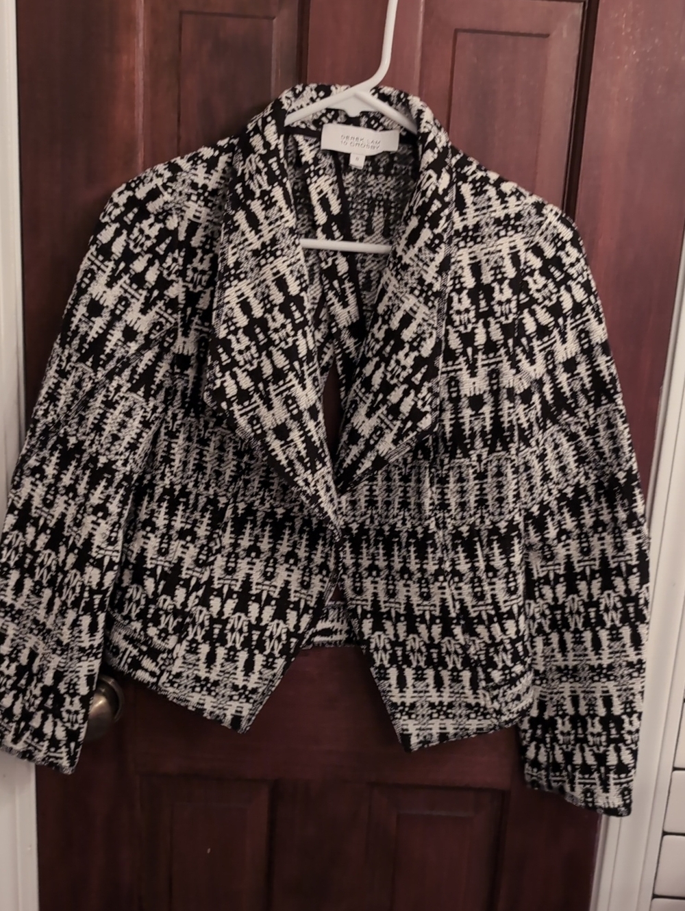 10 Crosby Derek Lam Black and White Open Back Blazer